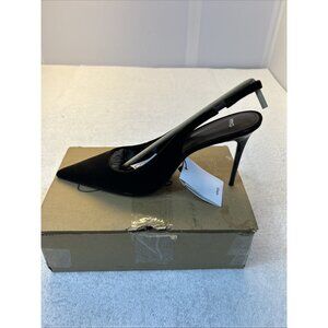 Mango MGN Chocolate Brown Suede Slingback Stiletto Heel Women SZ 11 New in Box